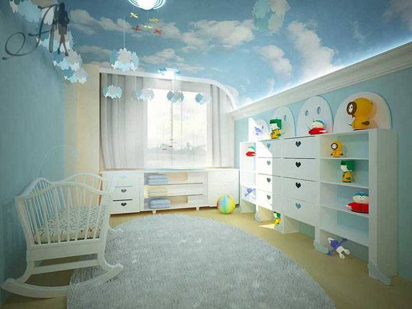 Натяжные потолки в детской — лучший вариант оформления помещения для ребенк ... - фото