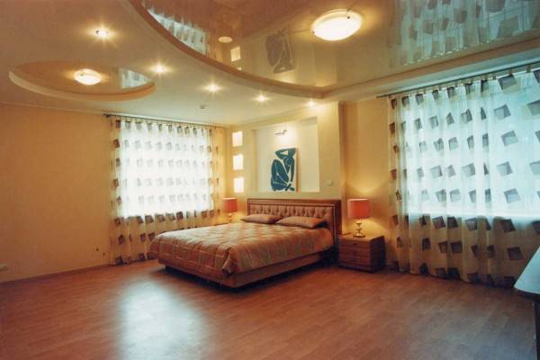Потолки из гипсокартона в спальне — современный дизайн своими руками - фото